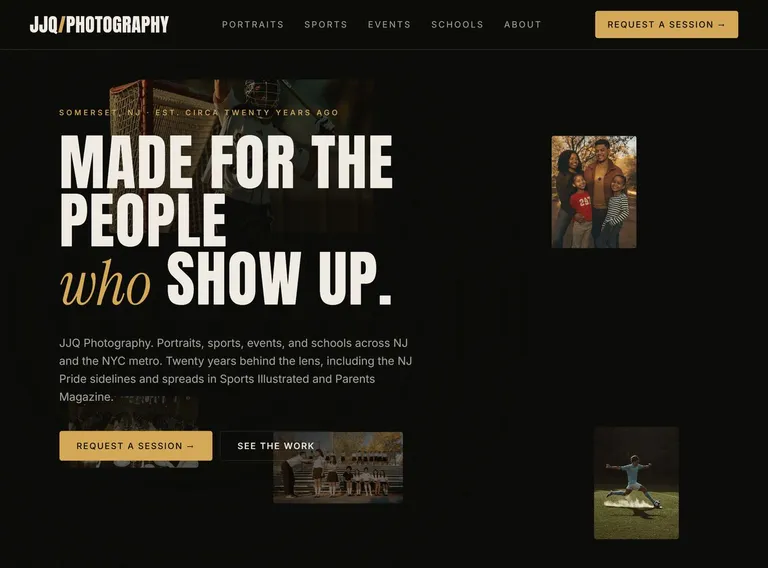 JJQ Photography website screenshot