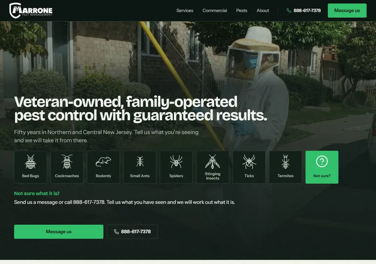 Marrone Pest Management website screenshot